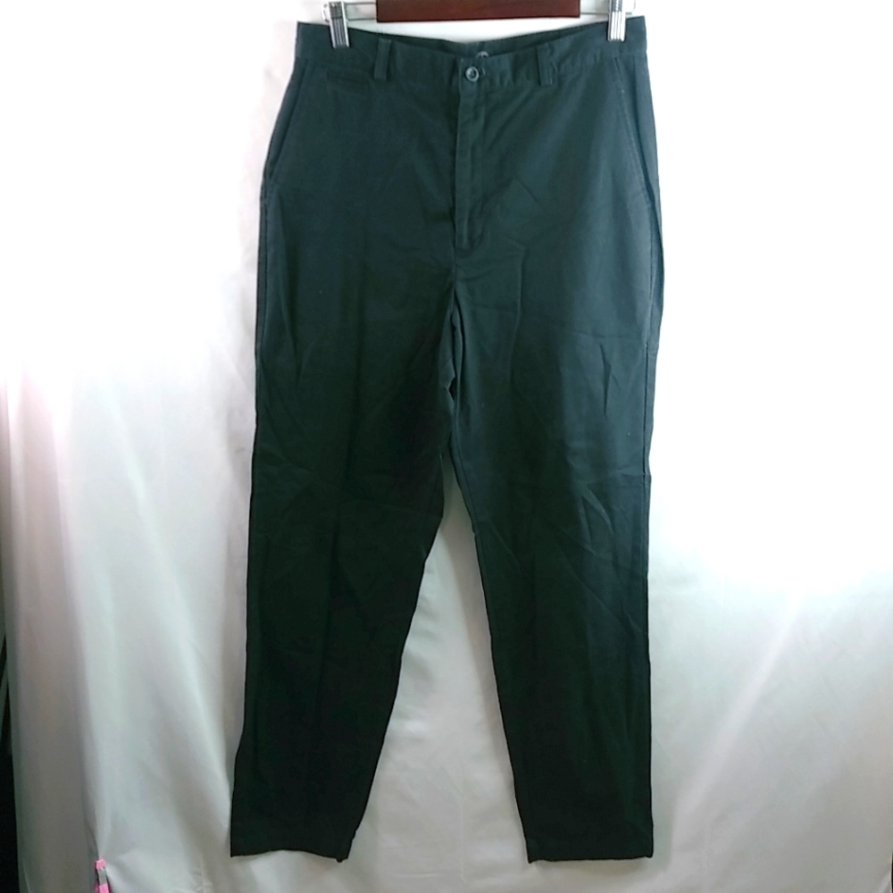 Dockers 14 31x32 Flat Front Black Khakis Cotton Pants